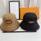 Gucci luxury monogram bucket hat with chain