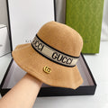 Gucci wave woven ice silk hemp bucket hat natural khaki front view