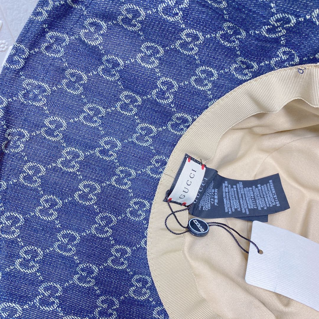 Gucci wide brim designer hat inside view