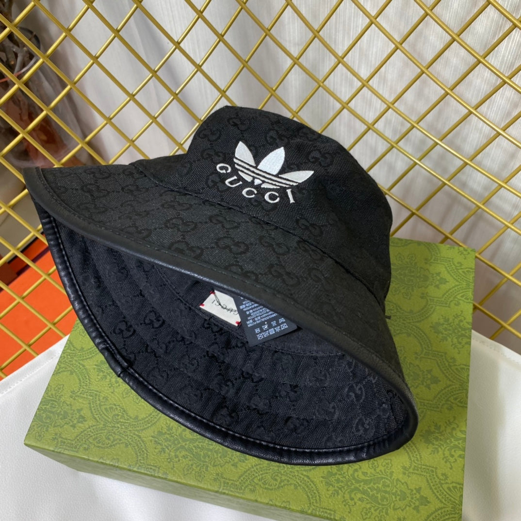 Gucci x Adidas black GG bucket hat