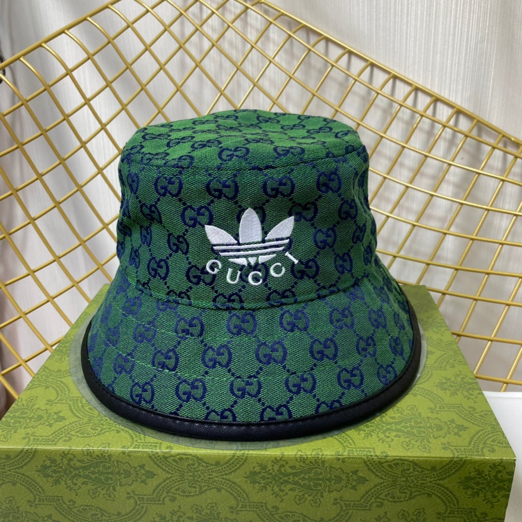Gucci x Adidas embroidered bucket hat green