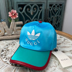 Gucci x Adidas satin baseball cap blue