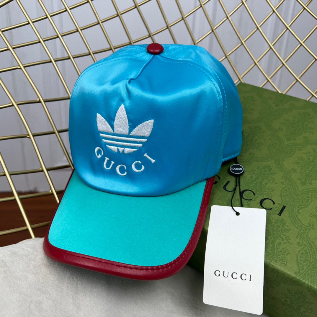 Gucci x Adidas satin baseball cap blue