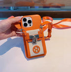 Hermès iPhone 17 Pro Max leather case in orange