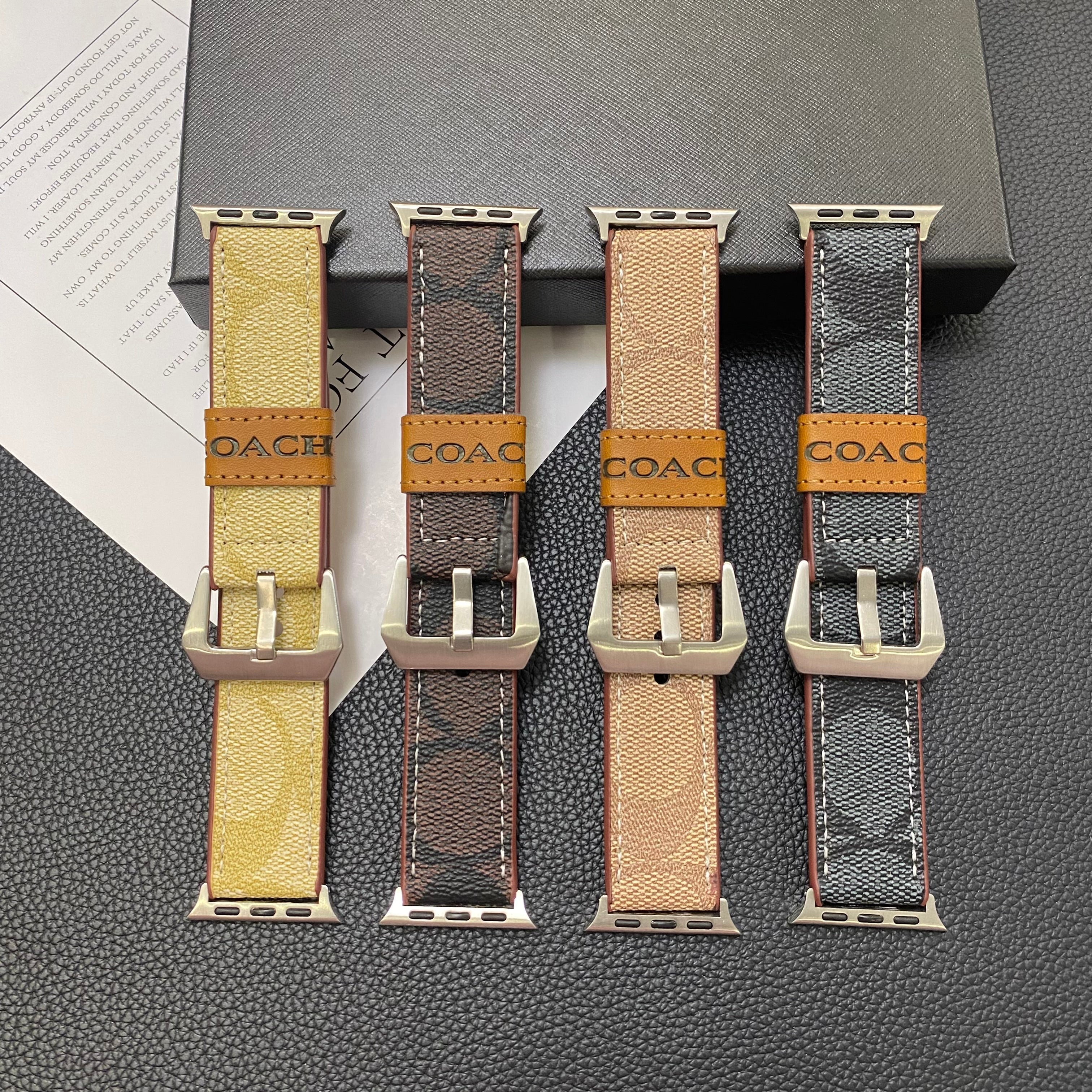 Leather Classic Apple Watch Band Coffee-YHK244221710