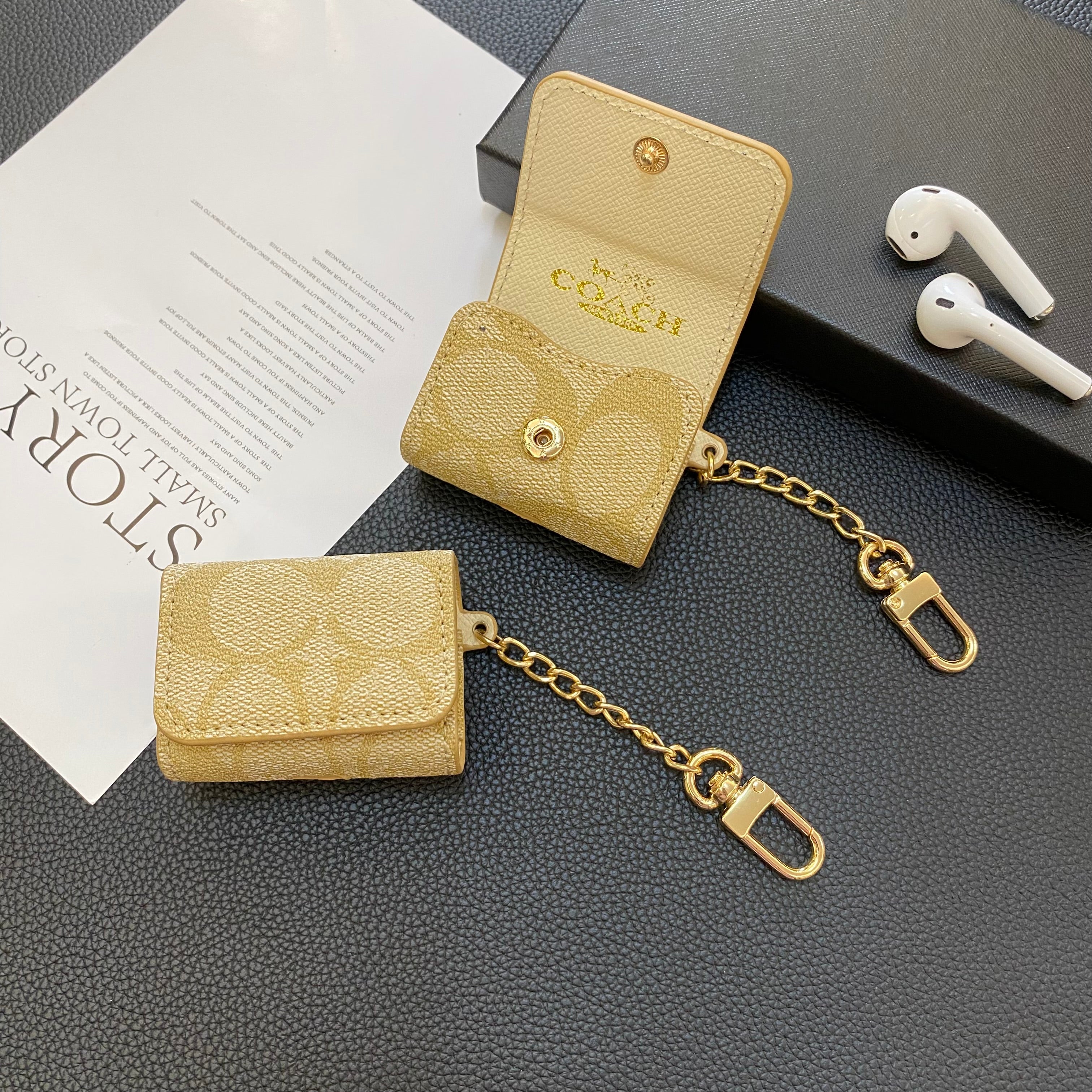 Luxury Classic AirPods Pro Cases Coffee-YH240425