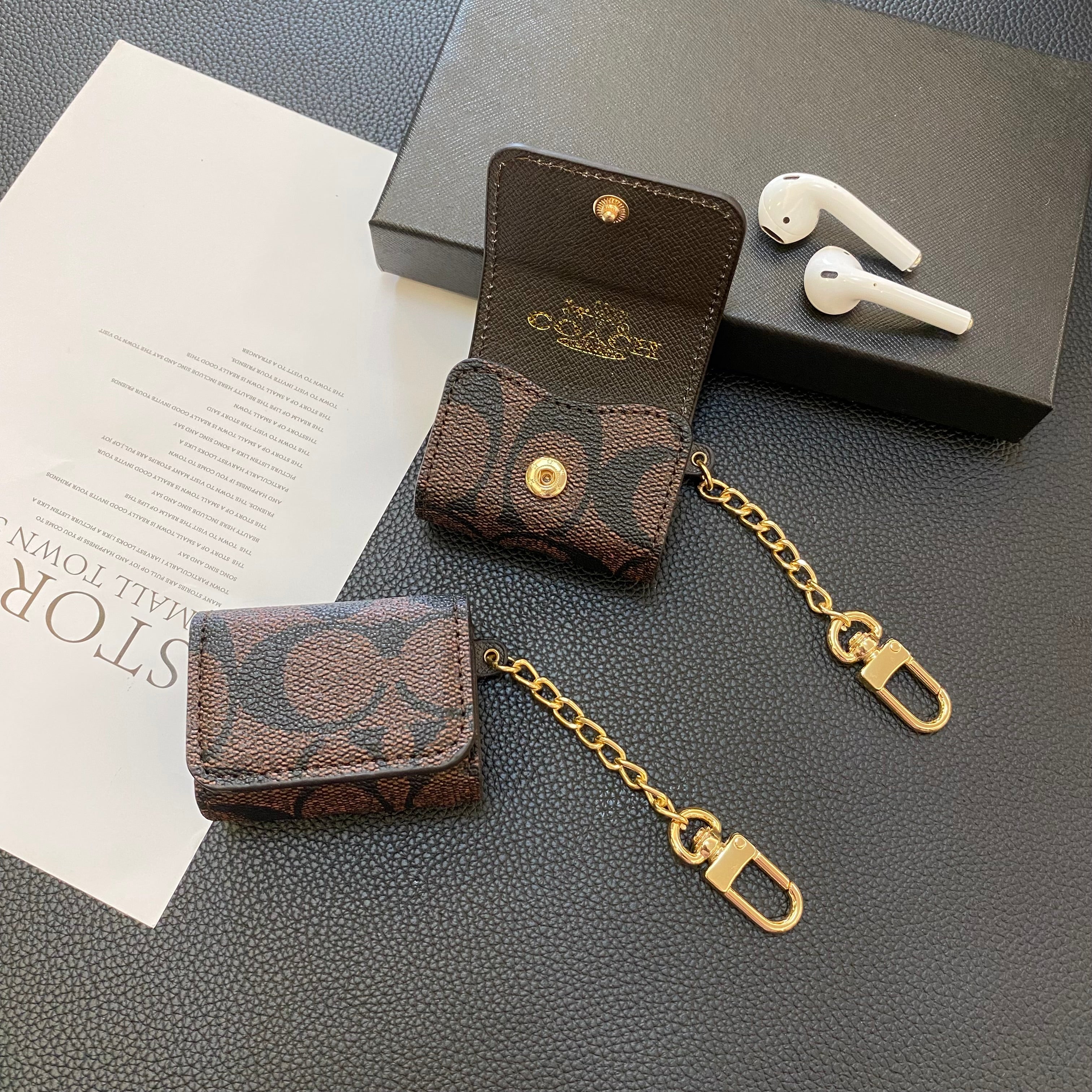 Luxury Classic AirPods Pro Cases Dark brown-YH240425