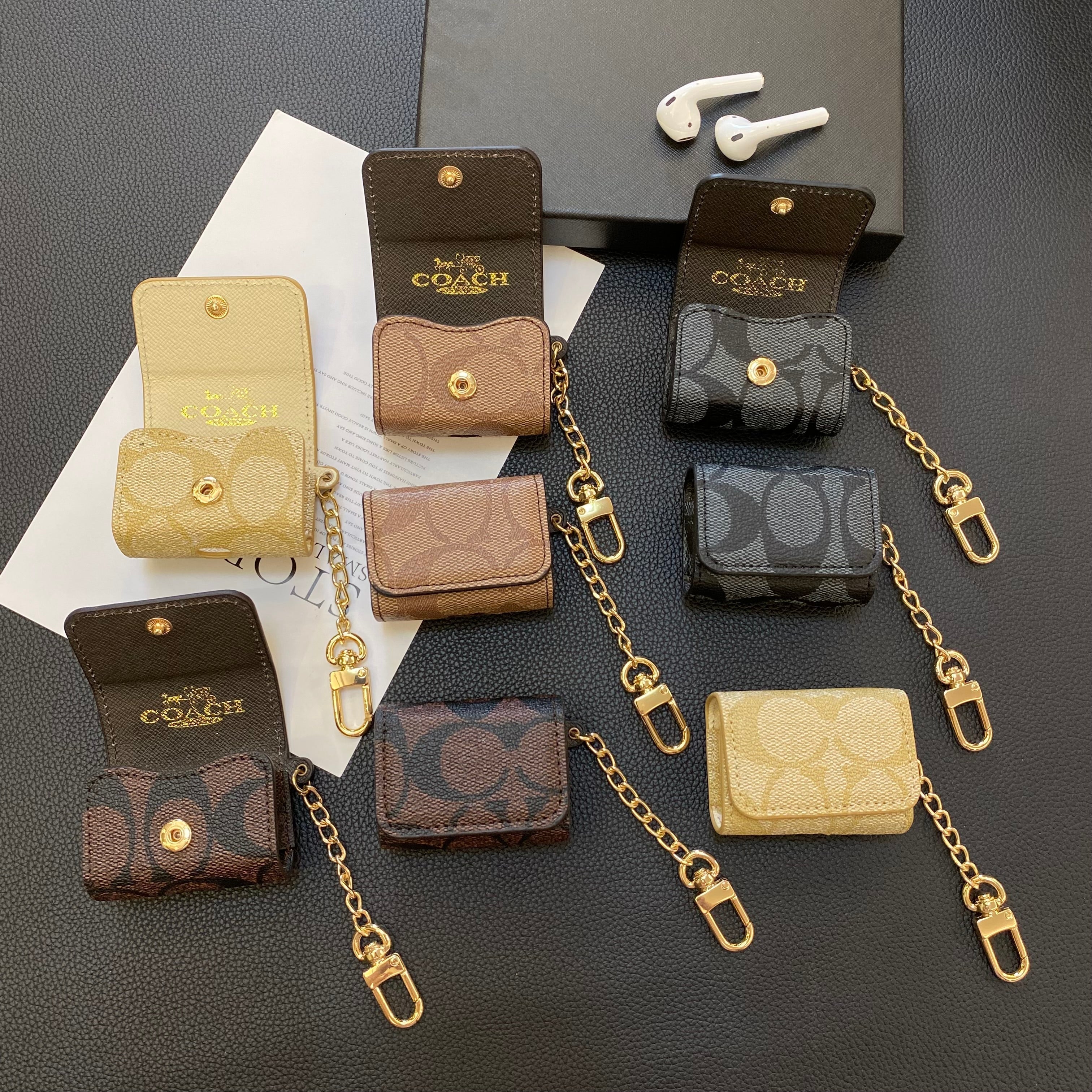 Luxury Classic AirPods Pro Cases Dark brown-YH240425