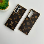 Luxury Louis Vuitton Samsung Galaxy Z Fold 7 Case – Gold Plated Leather Cover