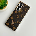 Luxury Louis Vuitton Samsung Galaxy Z Fold 7 Case – Gold Plated Leather Cover