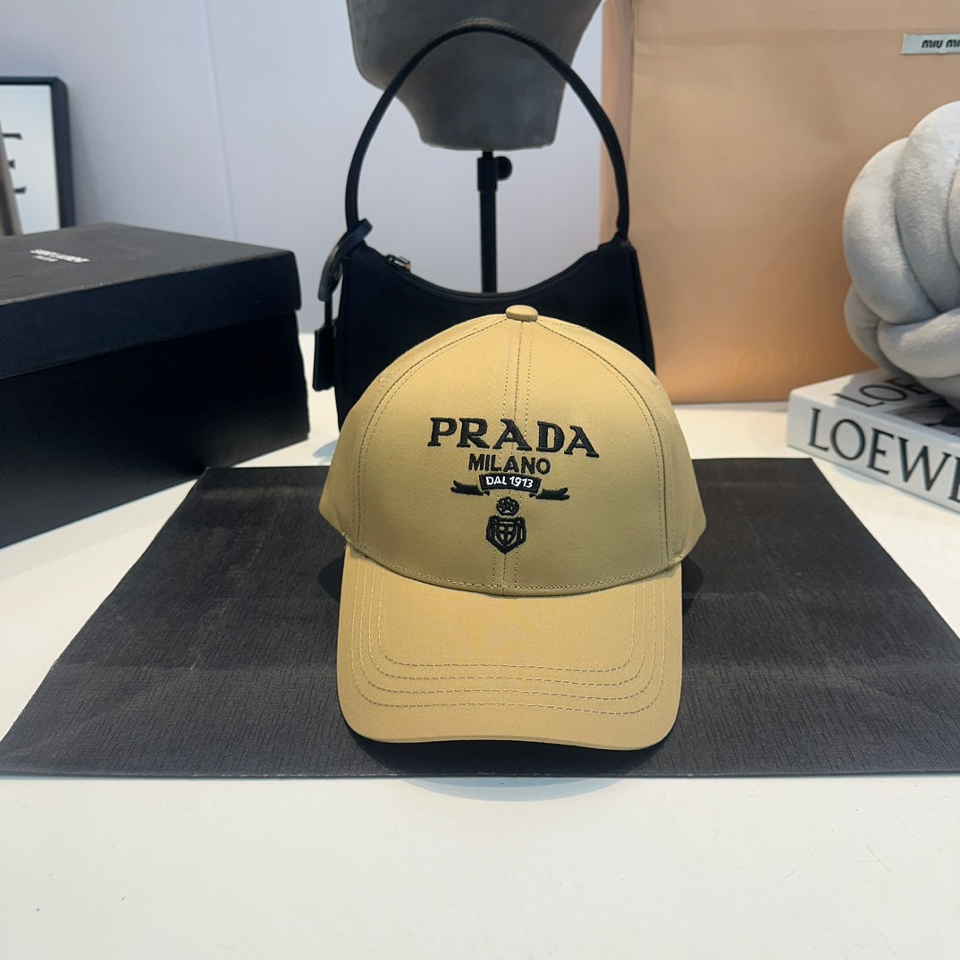 Khaki designer baseball cap