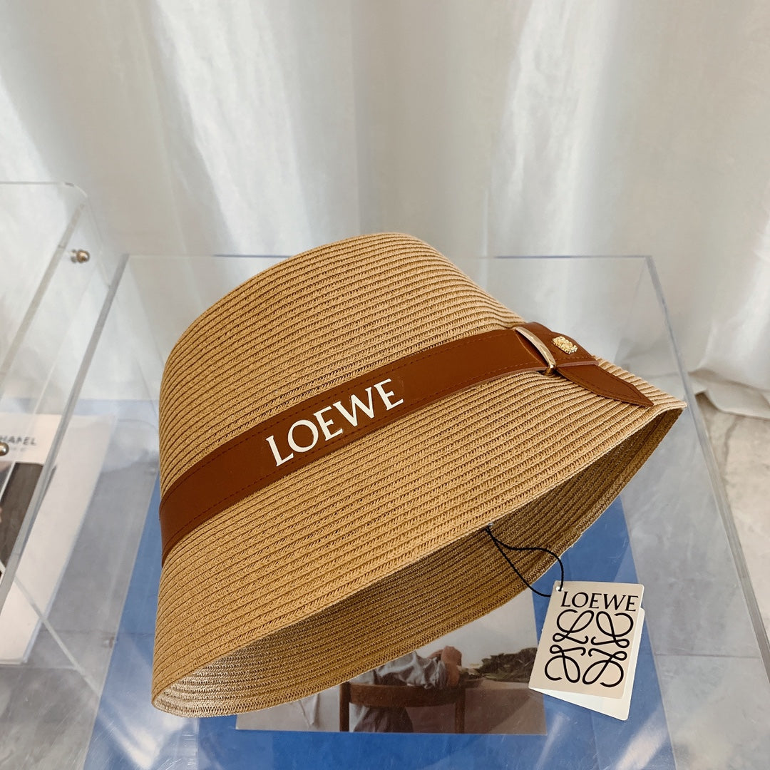 LOEWE flat crown straw hat