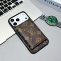 Louis Vuitton iPhone 17 Pro Max wallet card holder case in brown monogram