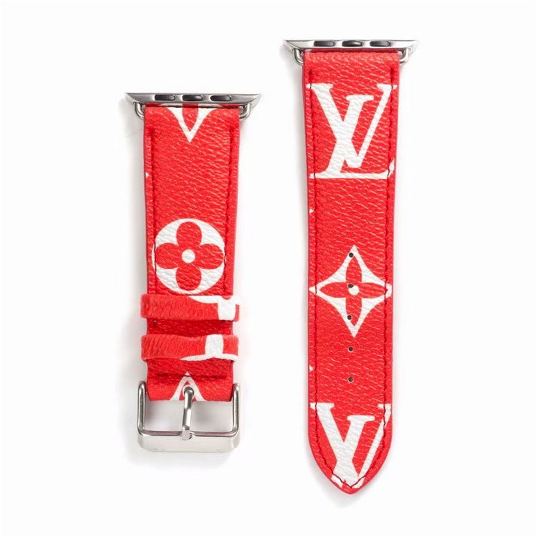 LV Red Monogram Apple Watch Strap