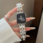 LV Silver Metal Apple Watch Strap