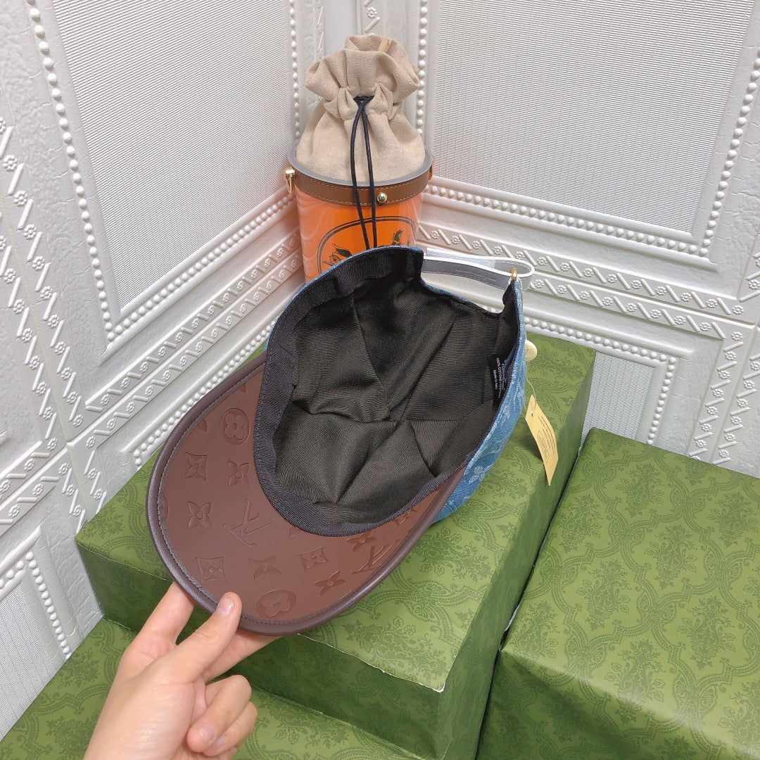 LV embossed denim baseball cap
