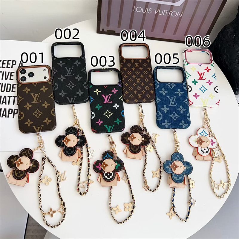 Premium LV iPhone 17 Pro Max case with strap detail