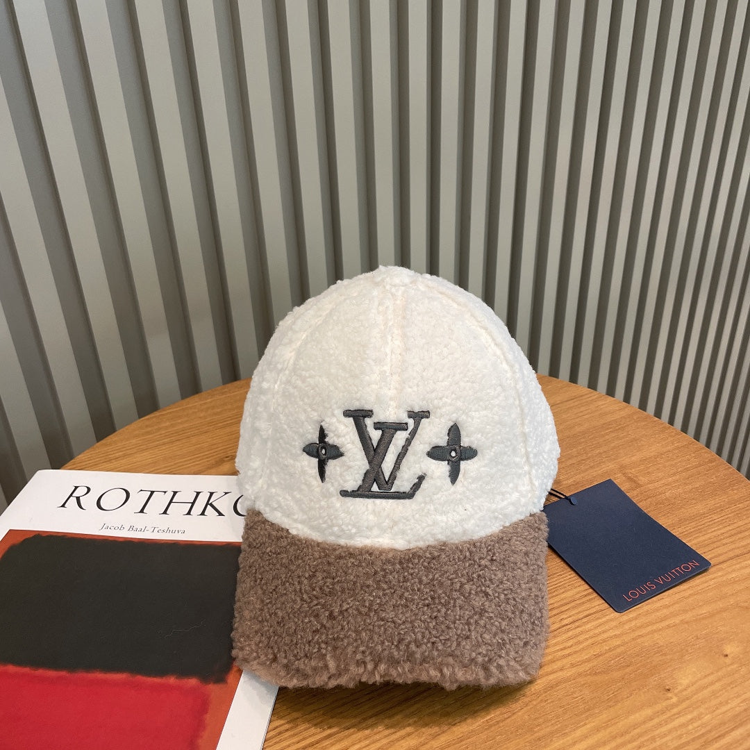 LV monogram sherpa baseball hat