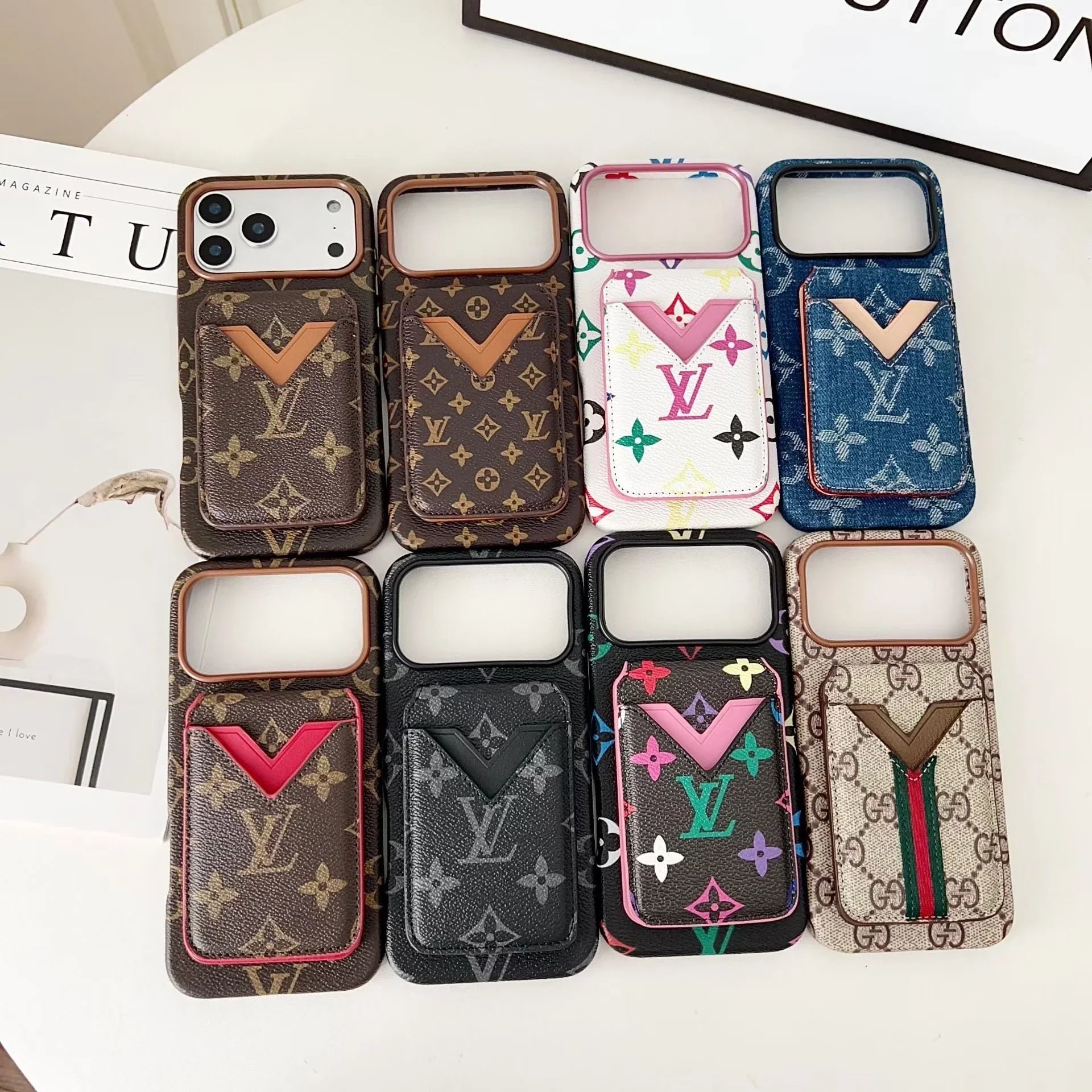 Louis Vuitton iPhone 17 Pro Max Case with Cardholder – Classic Monogram Leather