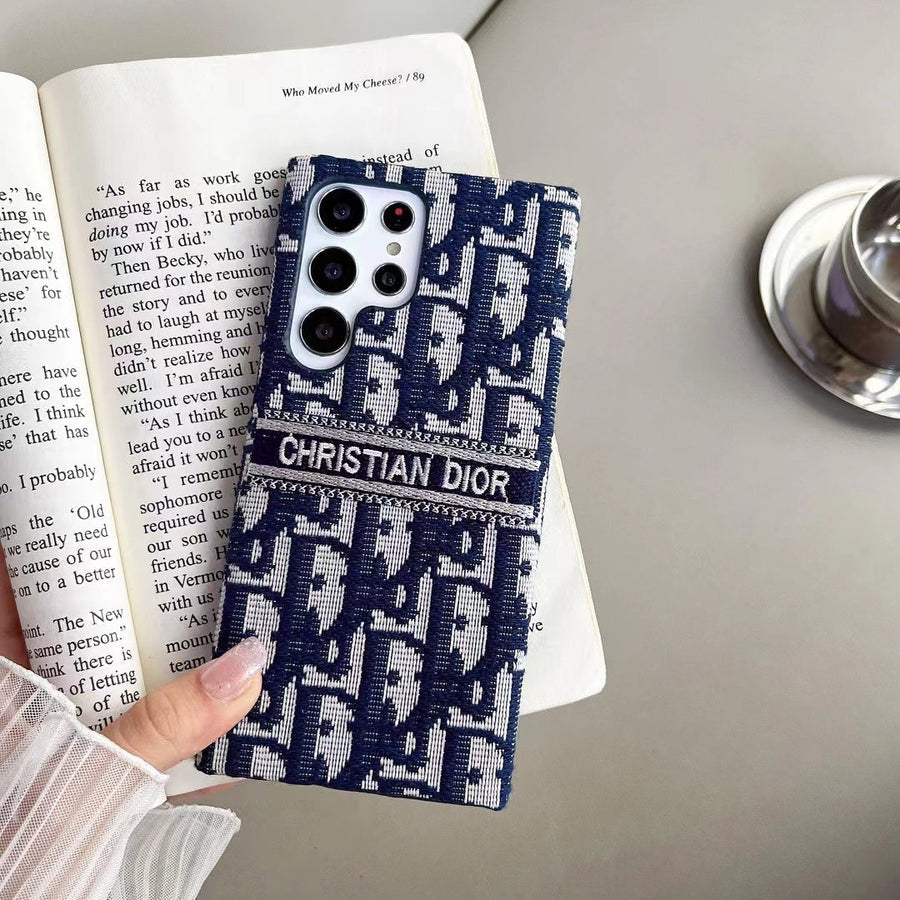 Lady Dior Samsung Galaxy Case Navy Blue S26 Ultra