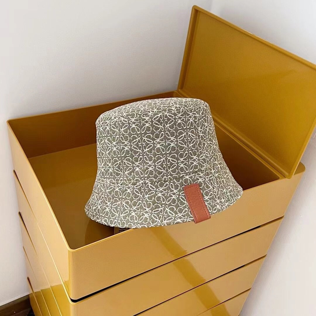 Loewe anagram canvas bucket hat khaki