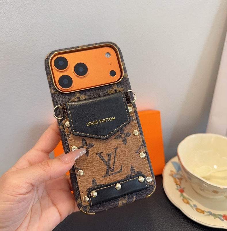 Louis Vuitton iPhone 17 Pro Max Case Crossbody – LV Strap Wallet Cover Black
