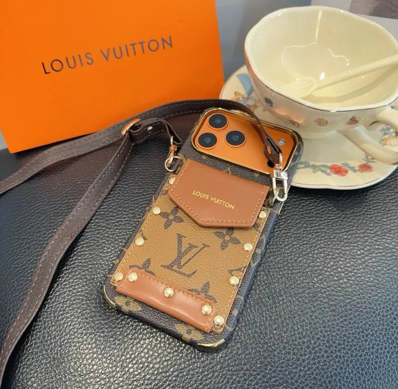 Louis Vuitton iPhone 17 Pro Max Case Crossbody – LV Strap Wallet Cover