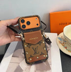Louis Vuitton iPhone 18 Pro Case Crossbody – LV Strap Wallet Cover Black