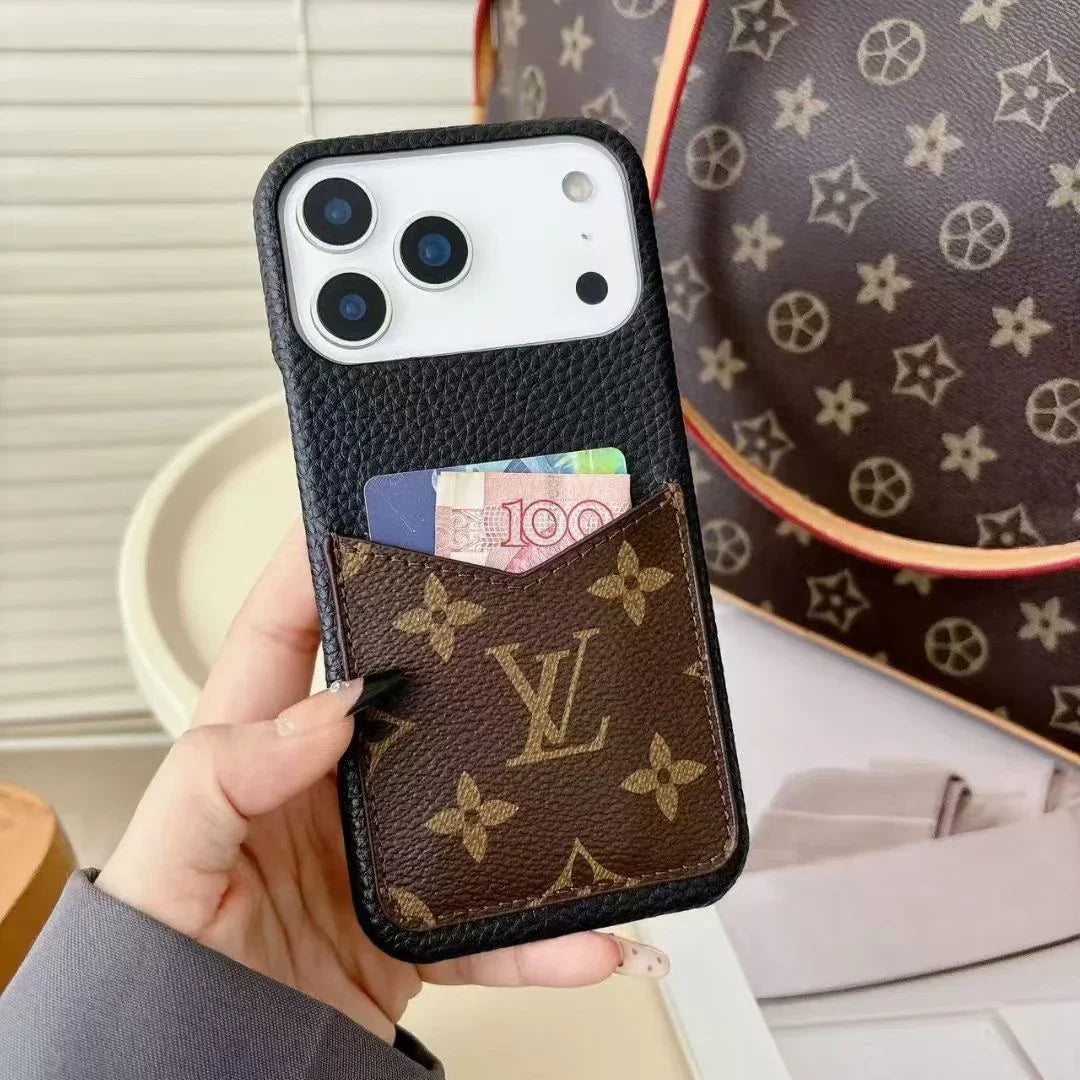 Louis Vuitton iPhone 17 Pro Max Case With Cardholder – Classic Monogram Leather