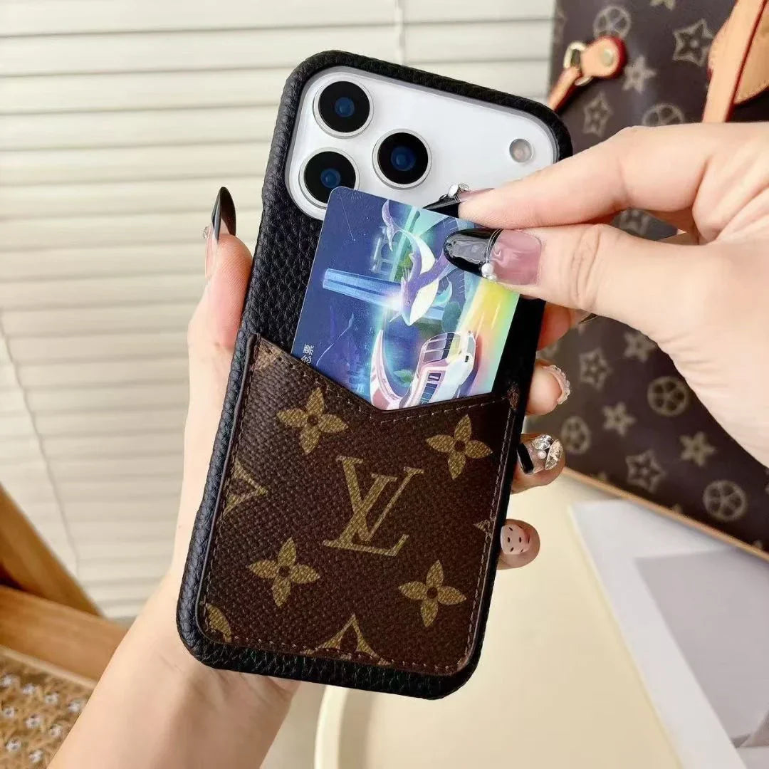 Louis Vuitton iPhone 17 Pro Max Case With Cardholder – Classic Monogram Leather
