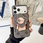 Louis Vuitton iPhone 17 Pro Max Case MagSafe Leather with Flower Grip – Orange