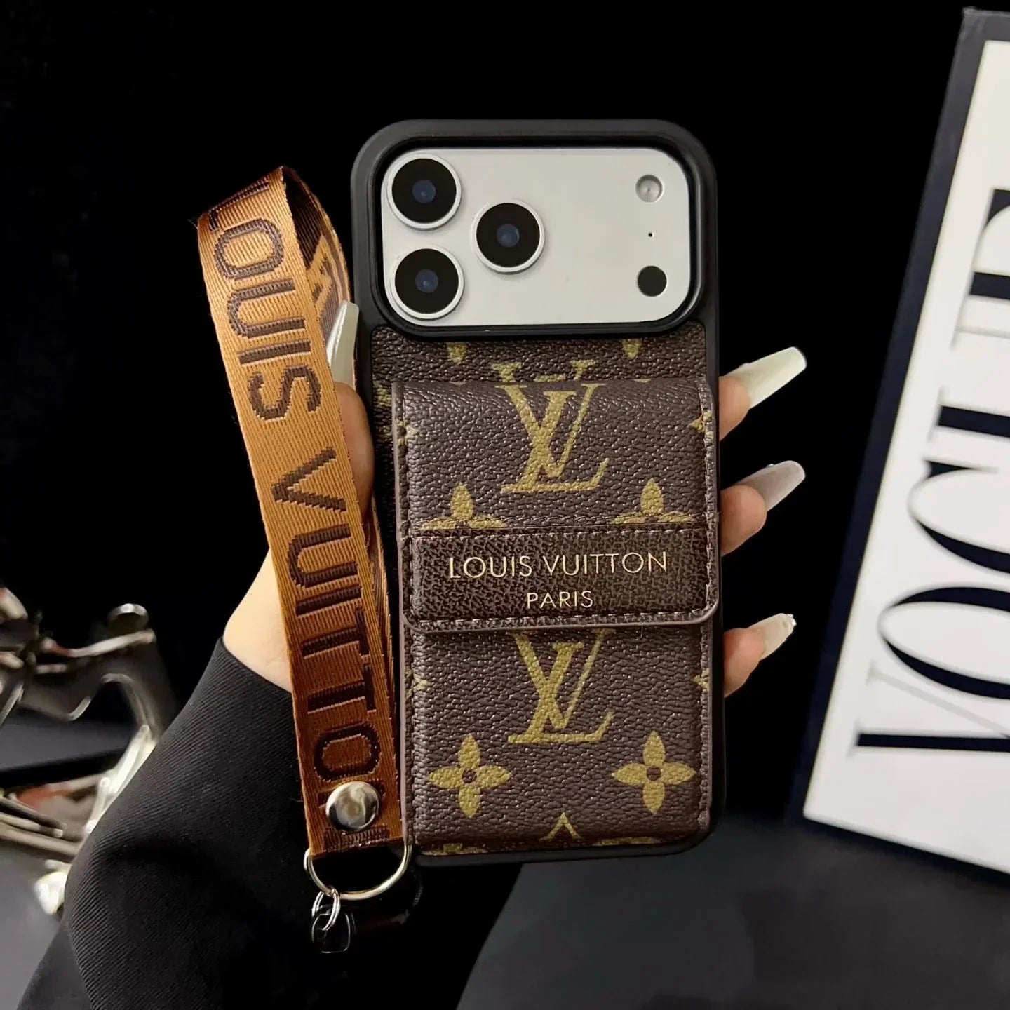 Louis Vuitton iPhone 17 Pro Max Wallet Case With Strap – Small Monogram Leather