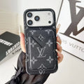Louis Vuitton iPhone 17 Pro Max Case with Cardholder – Monogram Black – Gray Leather