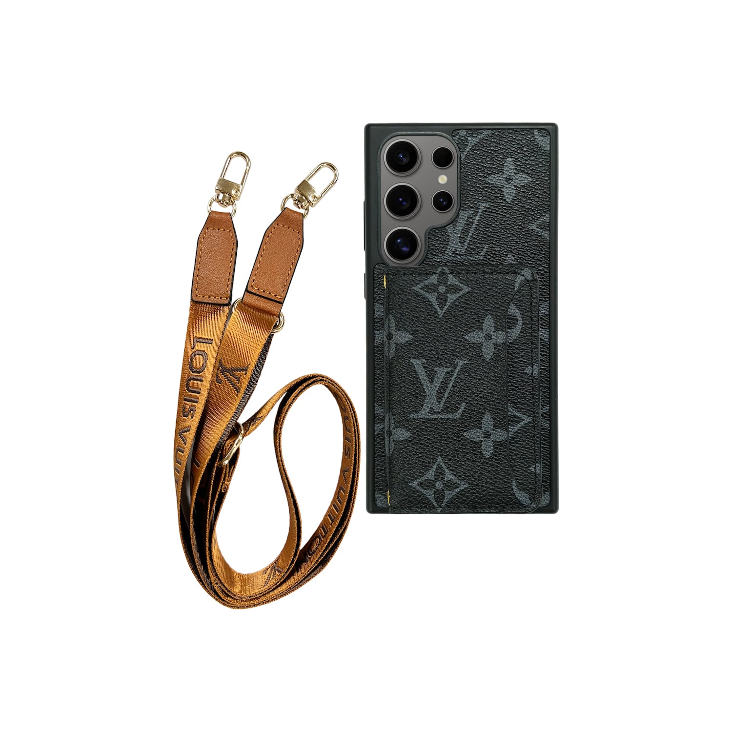 Louis Vuitton Cardholder Lanyard Samsung Galaxy Case Luxury Wallet Cover