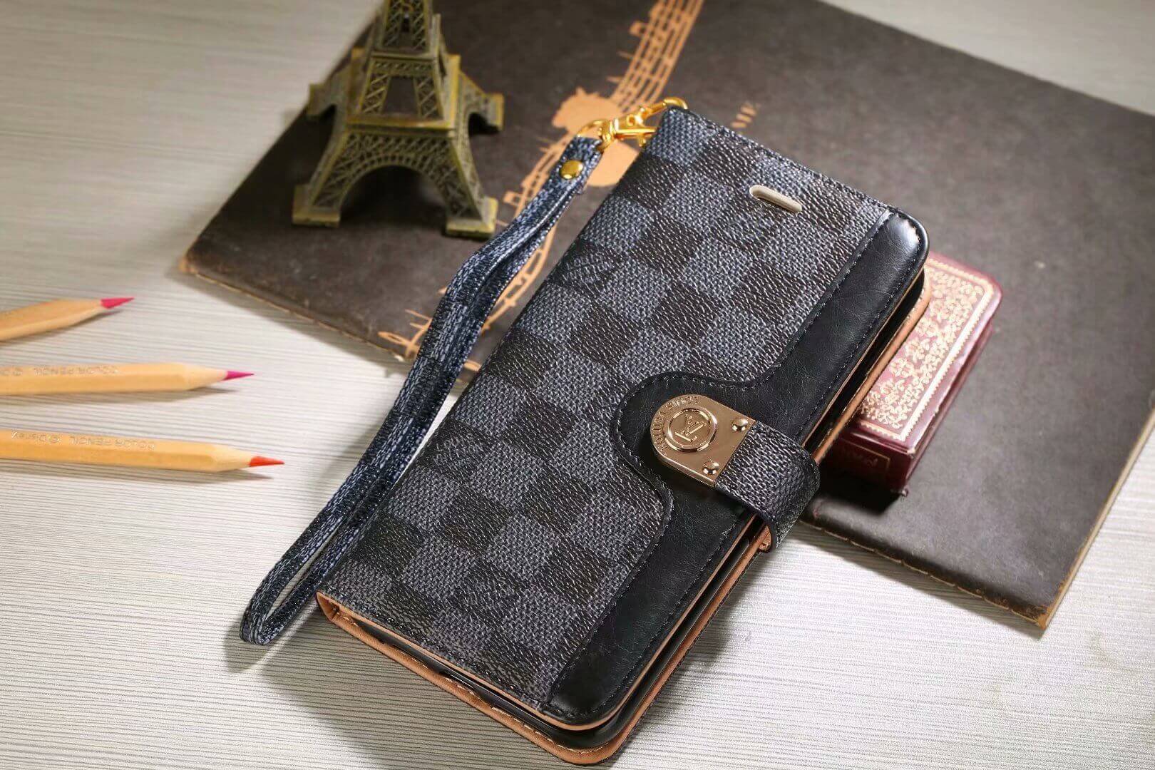 Louis Vuitton Damier Samsung Galaxy Wallet Case Black Checkered Samsung S26 Ultra