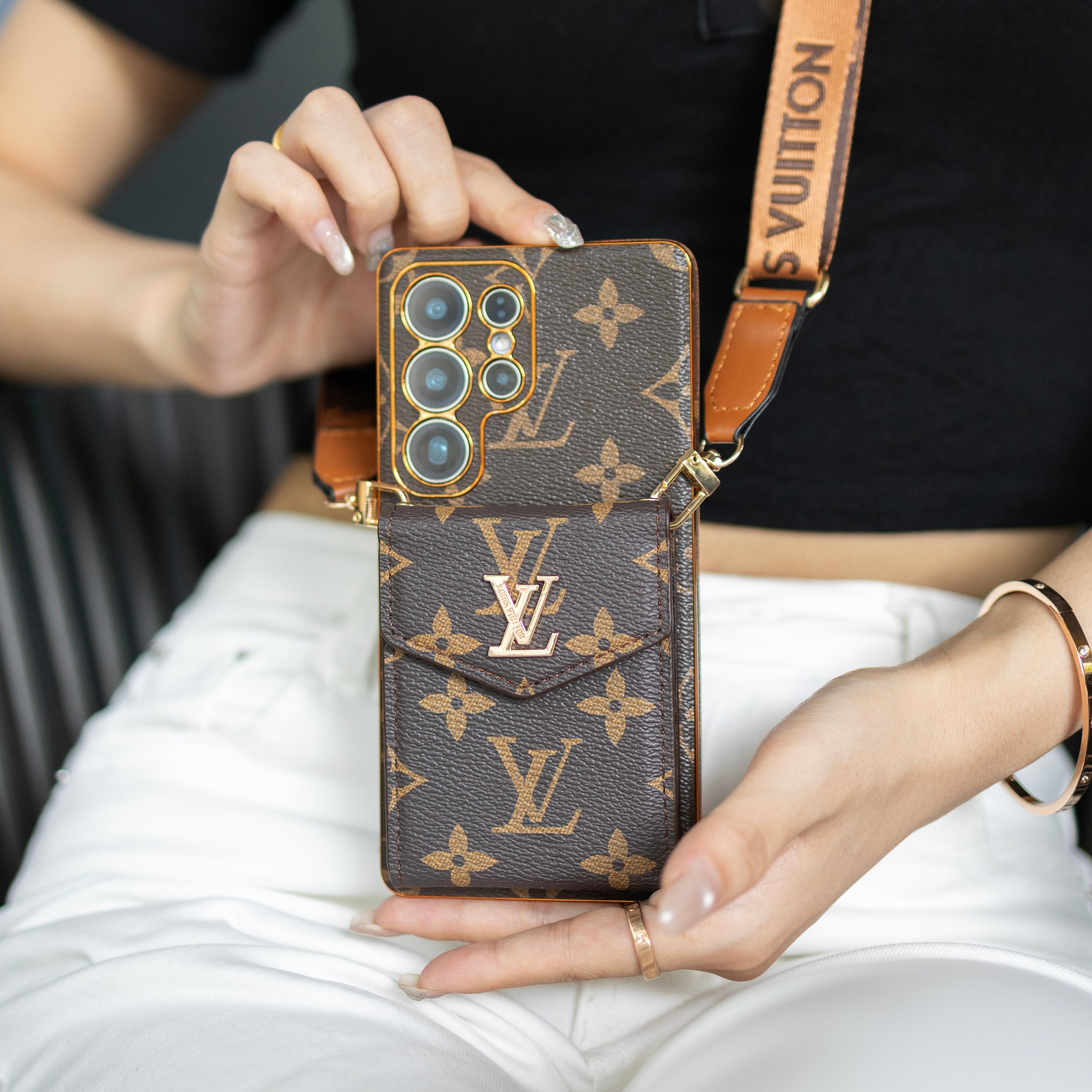 Louis Vuitton Samsung Galaxy Wallet Case Brown Leather S26 Ultra
