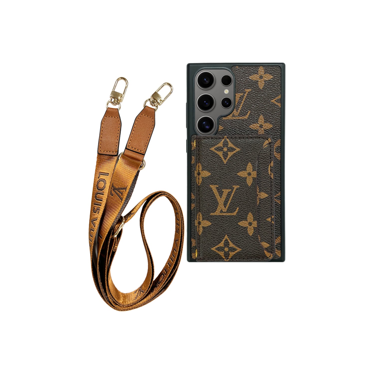 Louis Vuitton Samsung S26 Ultra Cardholder Lanyard Case Luxury LV Cover