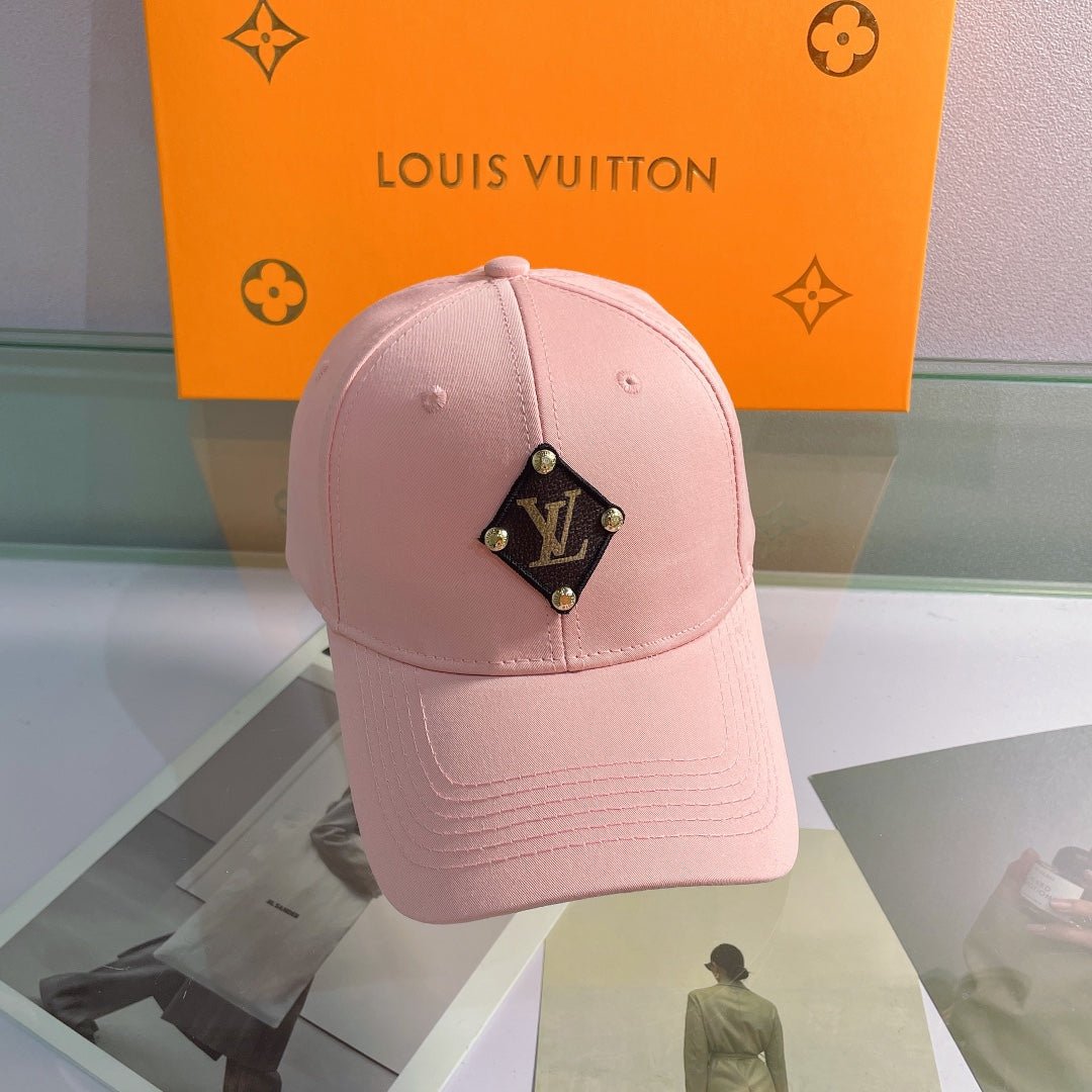 Louis Vuitton blush pink baseball cap front view