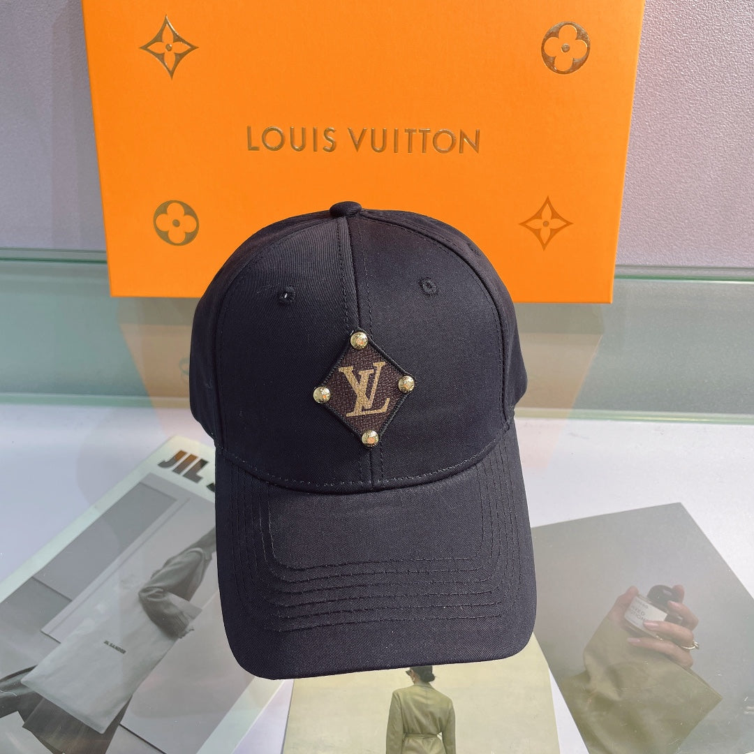 Louis Vuitton classic baseball cap black front view