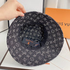 Louis Vuitton denim bucket hat inside view