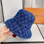 Louis Vuitton denim bucket hat side view