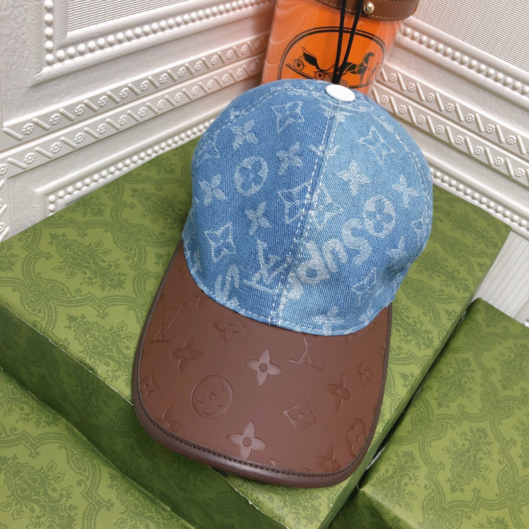 Louis Vuitton denim cap side view