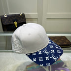 Louis Vuitton embroidered baseball cap white blue