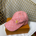 Louis Vuitton embroidered denim baseball cap pink