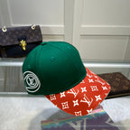 Louis Vuitton embroidered patchwork baseball cap green orange