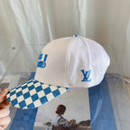 Louis Vuitton embroidered plaid baseball cap side profile