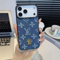 Louis Vuitton iPhone 17 Pro Max card holder case in blue