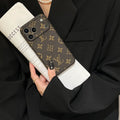 Louis Vuitton iPhone 17 Pro Max case in brown big flower monogram