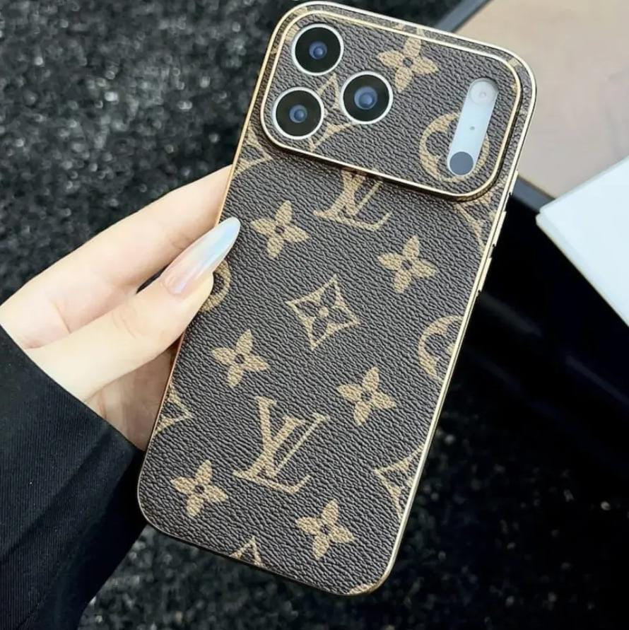 Louis Vuitton iPhone 17 Pro Max case in brown large monogram