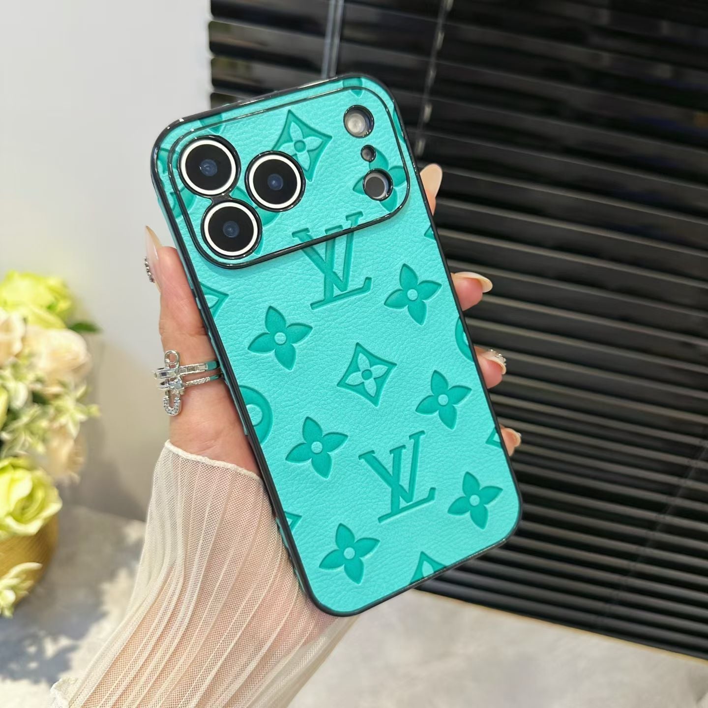Louis Vuitton iPhone 17 Pro Max case in green